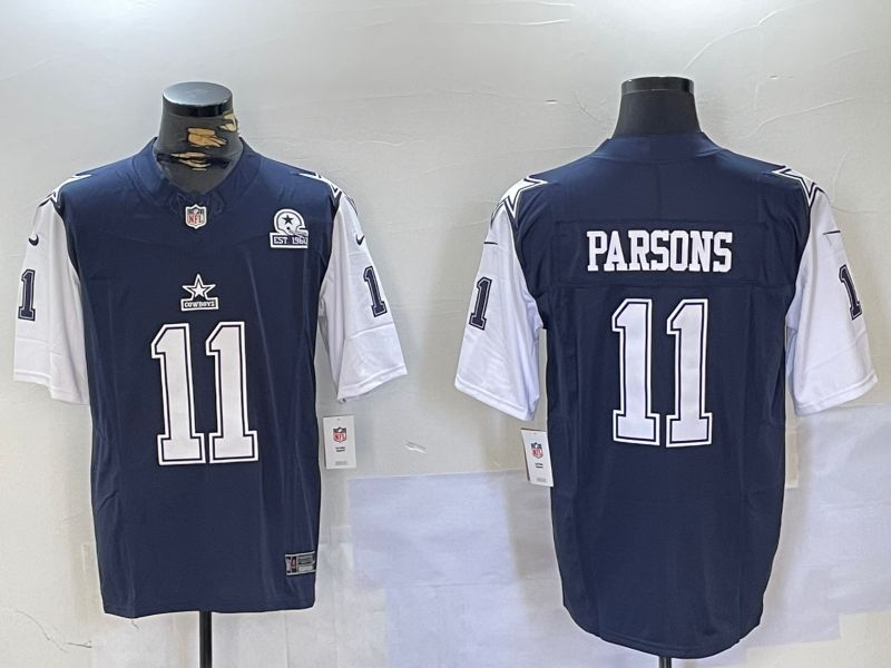 Men Dallas Cowboys #11 Parsons Blue 2024 Nike Three generations Vapor Limited NFL Jersey style 5->philadelphia phillies->MLB Jersey